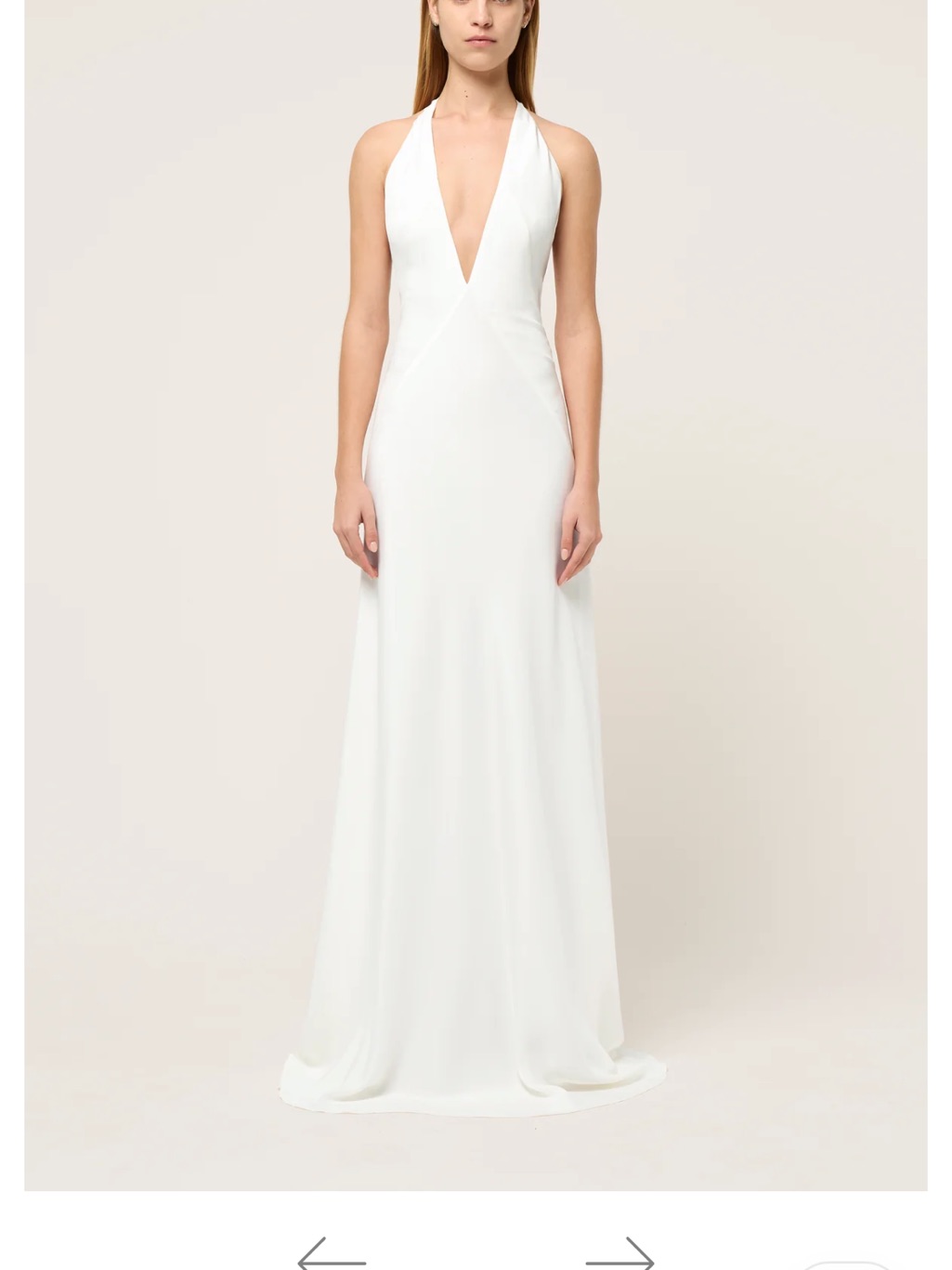 Michael Lo Sordo White Plunging Halter Wedding Gown — image 3 of 3